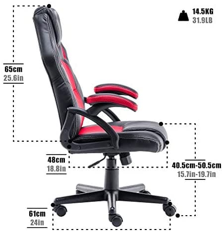 Chaise de Jeu, Chaise Rouge, Chaise Gaming, Chaise de Bureau, Fauteuil Pivotant, Chaise Ordinateur Ergonomie, Chaise Cuir, Chaise de Conférence, Support Lombaire, Chaise Réglable, Tige de Gaz
