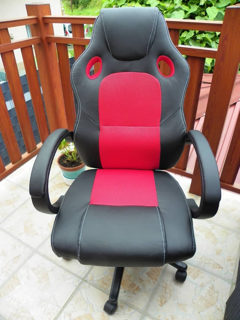 Chaise de Jeu, Chaise Rouge, Chaise Gaming, Chaise de Bureau, Fauteuil Pivotant, Chaise Ordinateur Ergonomie, Chaise Cuir, Chaise de Conférence, Support Lombaire, Chaise Réglable, Tige de Gaz