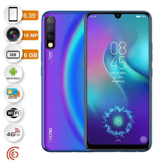 Tecno -Camon 12 Pro -Smartphone -6,55''- 4G - 6Go/64Go -16MP/16MP+5MP+2MP -12 Mois