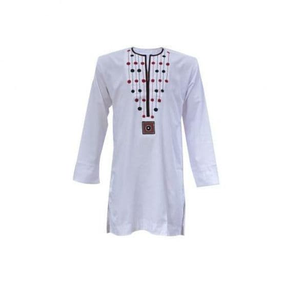 Boubou Afritude - Blanc, Noir et Bordeaux