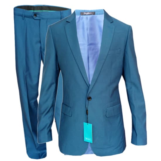 Costume Homme - 2 Pièces - 2 Boutons - Bleu Turquois