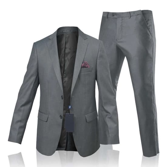 Costume Homme - 2 Pièces - 2 Boutons - Gris Souris