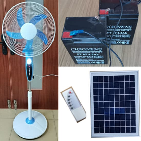 Ventilateur Solaire - Rechargeable - Hybrid 12v/220V - Ventilateur Sans Electricité