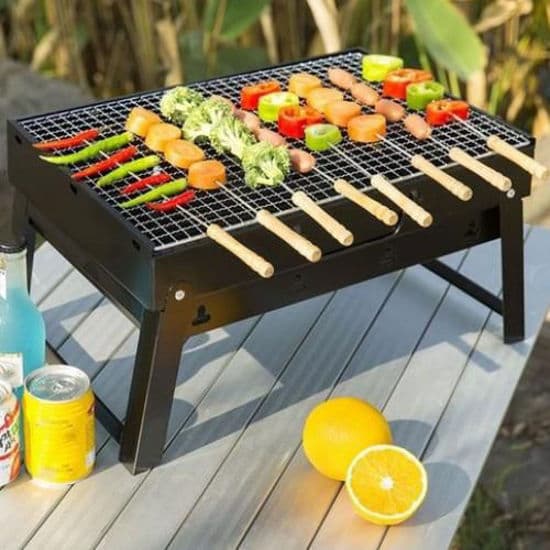 Barbecue a charbon pliable et portable - Noir