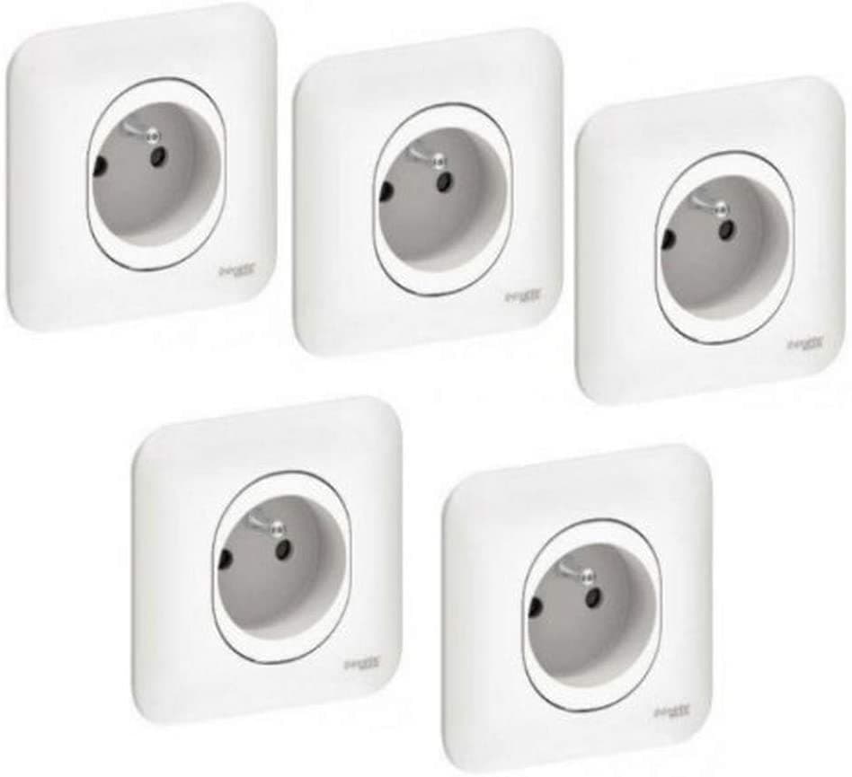 Lot de 5 prises 2p+T YAKI OVALIS