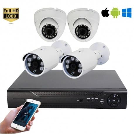 Pack VidéoSurveillance 4 Caméras Intérieur / Extérieur