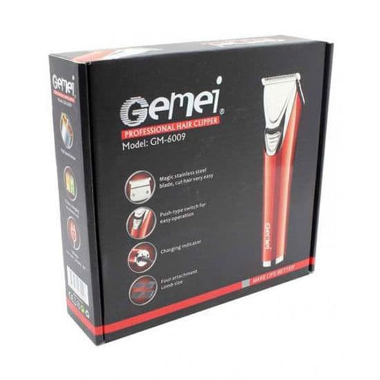Tondeuse Rechargeable GM-6009 - 3W - Rouge