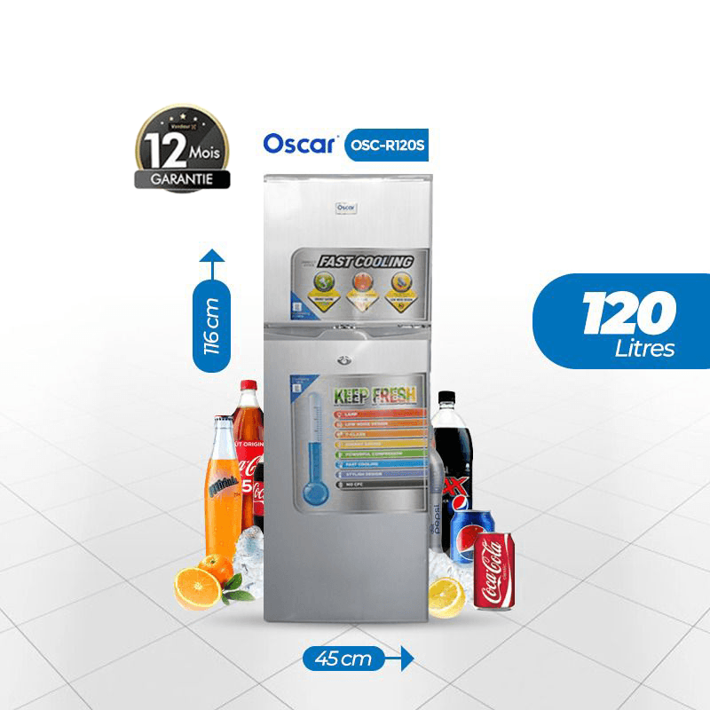 Réfrigérateur Oscar - R120s -118 litres - couleur Gris
