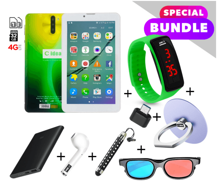 Tablette c-idea – 4GB RAM - 64GB Mémoire -WiFi & Bluetooth -Dual Caméra -Dual SIM - pochette et accessoires