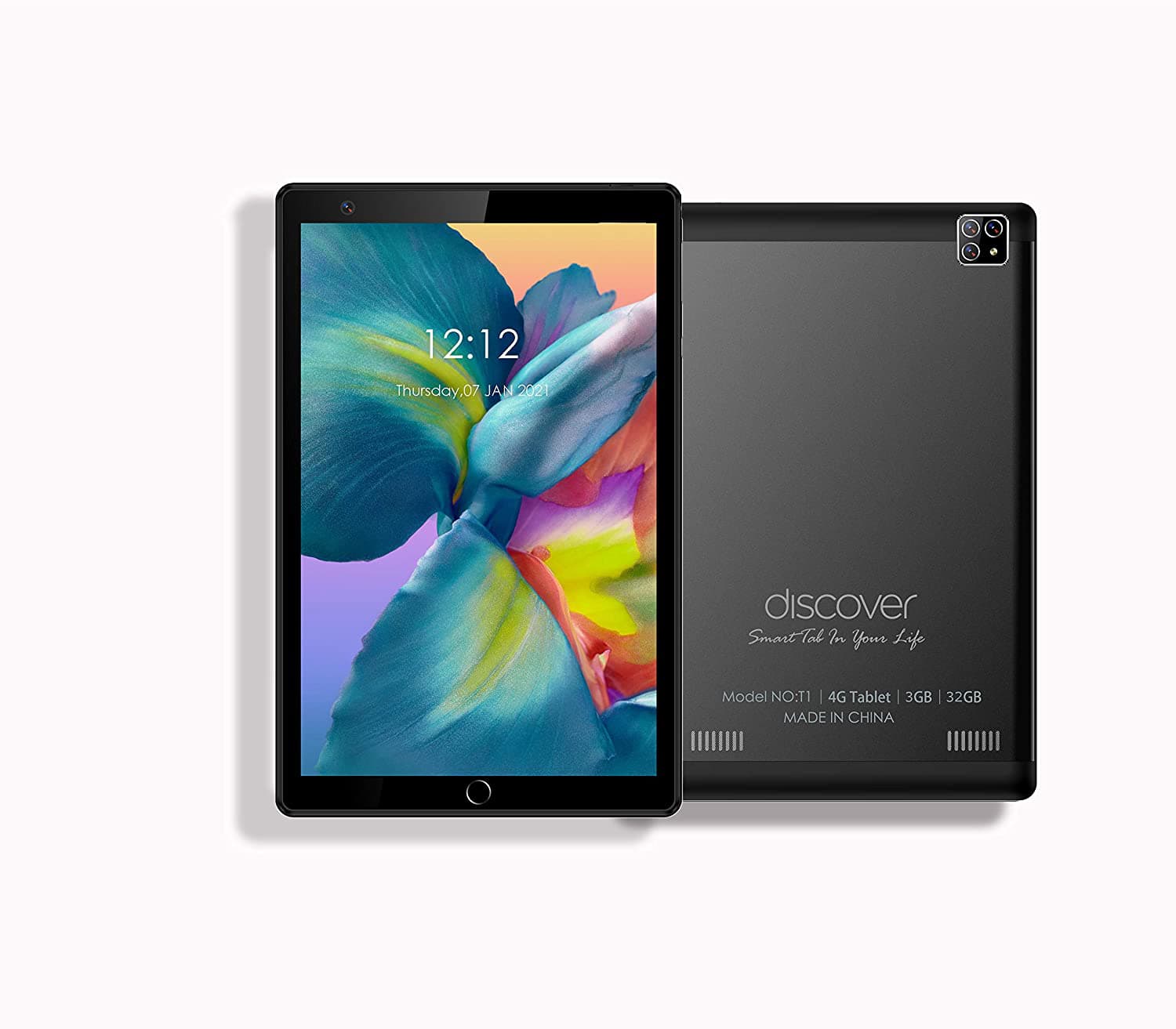 Discover T3 64Go ROM – 4Go RAM 8″ Tablette + Housse, Protecteur d'écran & Écouteur Bluetooth