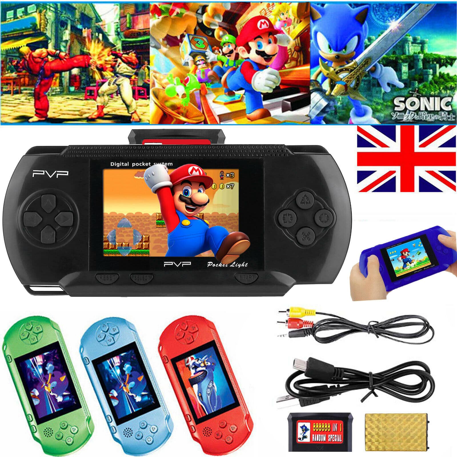 Jeu Vidéo PVP Ecran LCD plus de 1000 jeux - Noir