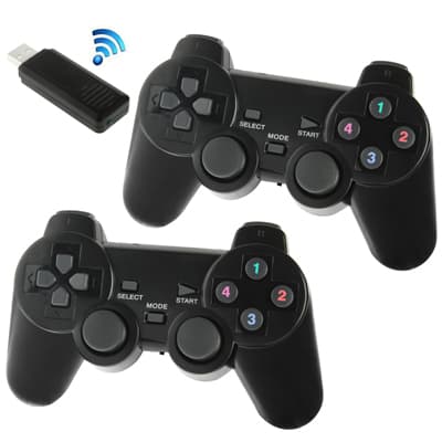 Double manette de jeux usb sans fil pour pc