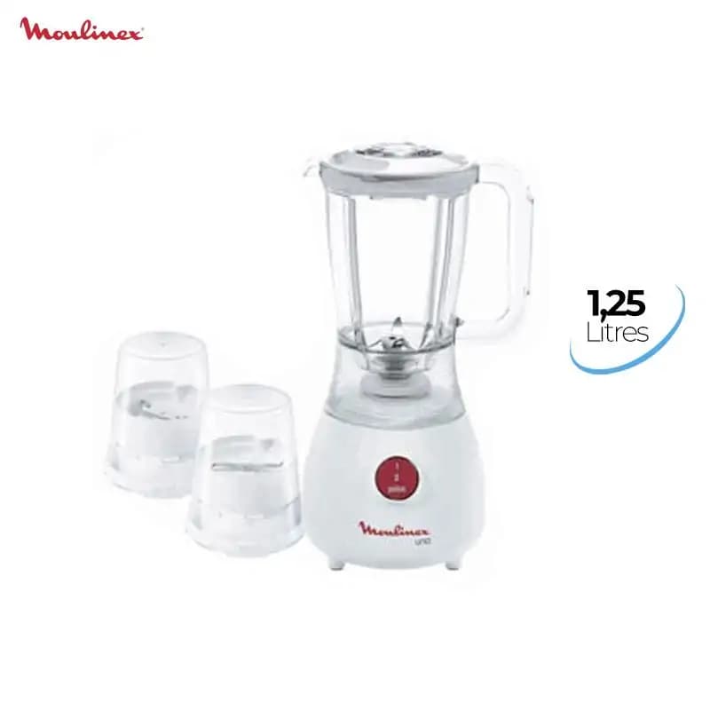 Blender 2 Bols - Moulinex Uno - MX LM2221BM - 350W -1.25L - Blanc
