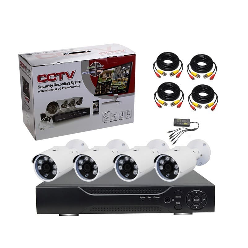Kit Complet De Caméra De Vidéosurveillance 4 Ports CCTV avec 4 caméras