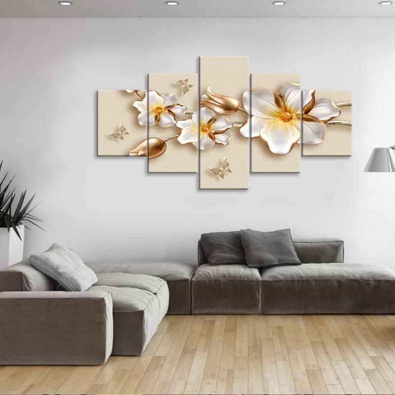 5 en 1 Décoration Murale 3D Design - Multicolore