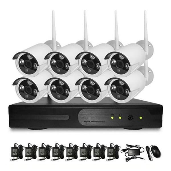 Kit Complet De Caméra De Vidéosurveillance 8 Ports CCTV avec 4 caméras