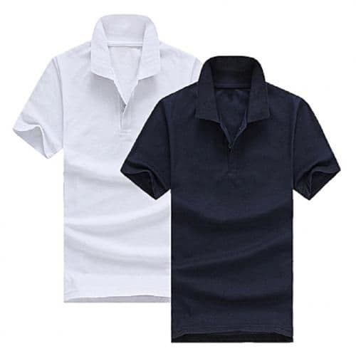 Polo En Coton – 2 Pièces – Blanc Et Noir
