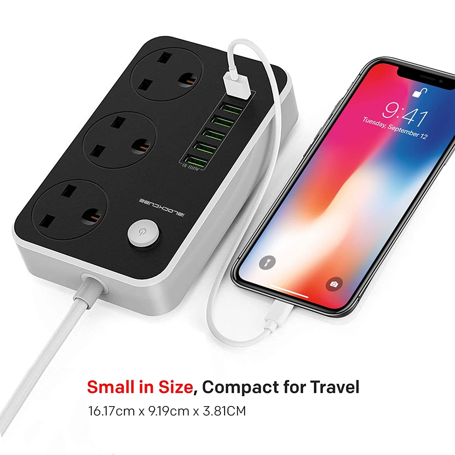 Multiprise Adaptateur de prise 6 USB intelligents Protecteur de surtension 3 prises universelles CA avec prise électrique USB