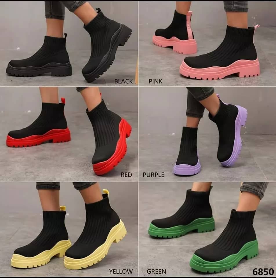 Chaussettes Chaussures Femmes 2023 Nouveau Élastique Haut Mid-tube Short Boots, CashBack, Zapatos de calcetines