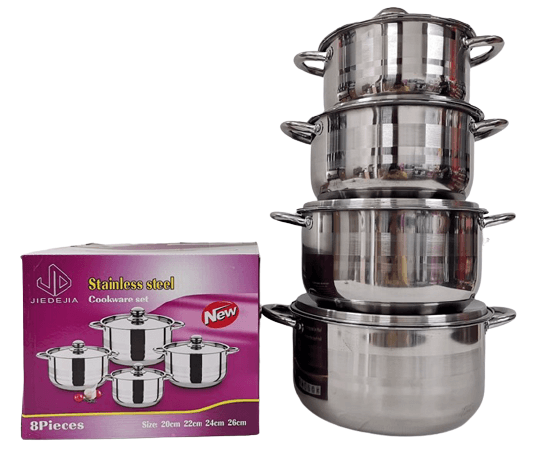 Assiettes de Service Inox Lot de 04 - 20CM , 22CM , 24CM & 26CM Inox - Gris
