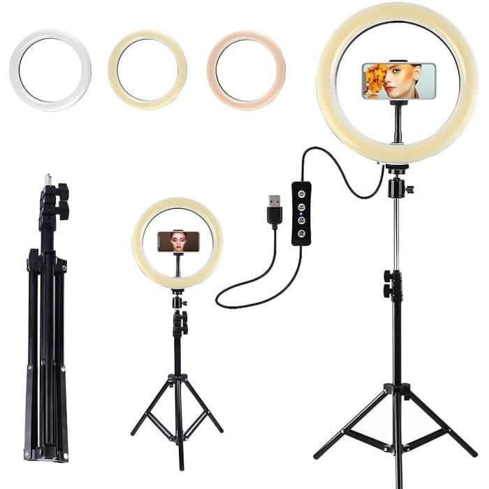 Ring Light avec trépied - 10 Pouces