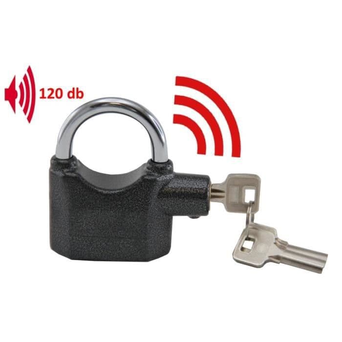 Cadenas Avec Alarme Intégré - 110dB - Noir