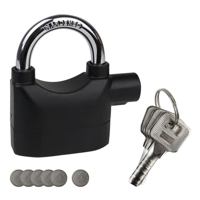 Cadenas Avec Alarme Intégré - 110dB - Noir