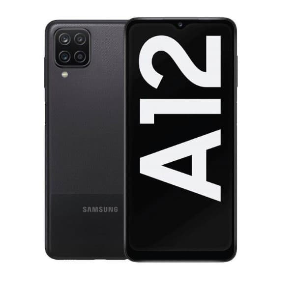 Samsung Galaxy A12 - 4G - 6.5" - 4Go RAM / 64Go ROM - 5000 mAh - 48Mpx - Android 10 Q - Capteur d'empreintes digitales - Noir