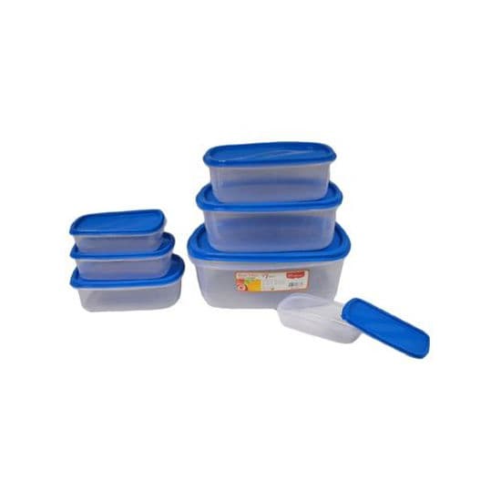 Gamelle - 7 Pièces - 4,6L - Bleu Et Translucide